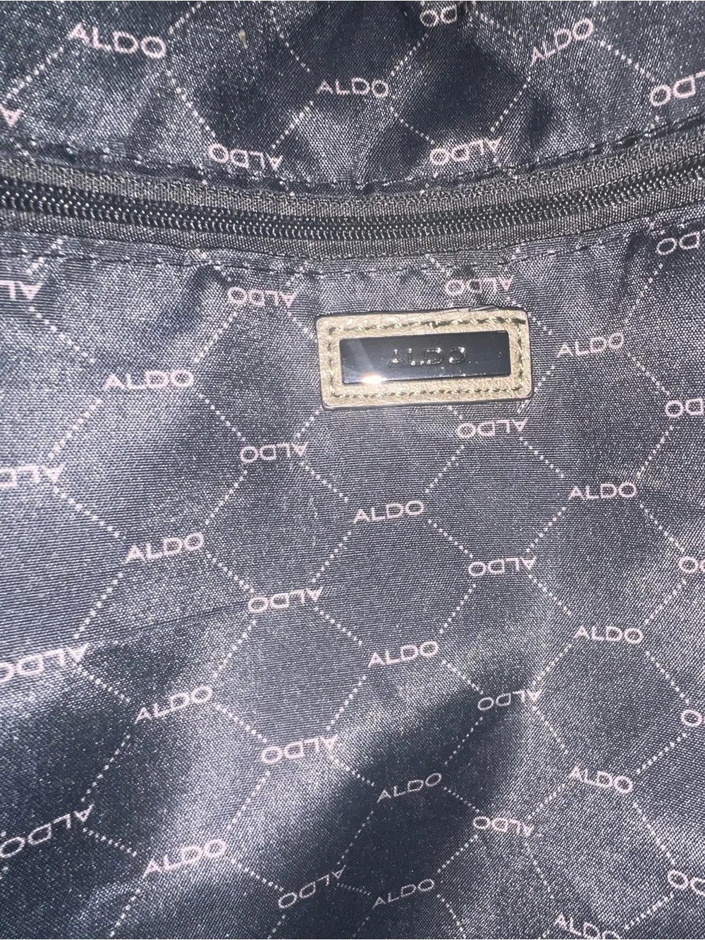 Aldo Olive Green and Black Textured Leather Backpack